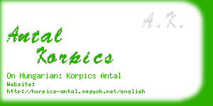 antal korpics business card